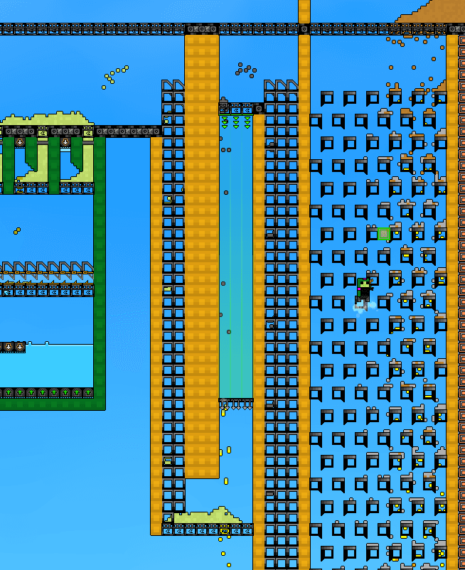 Beginner Kinetic Press: Burnt Residue enters from the right, cooled material exits below, and Seed exits upper left.