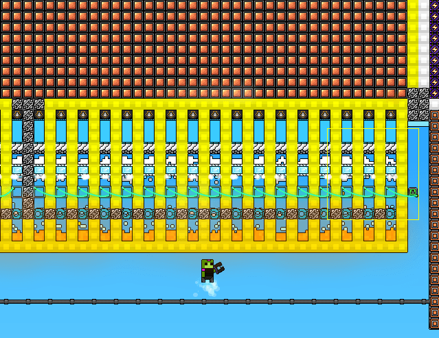 Steam Engine array with Lava below and a Water block added to each generator segment.