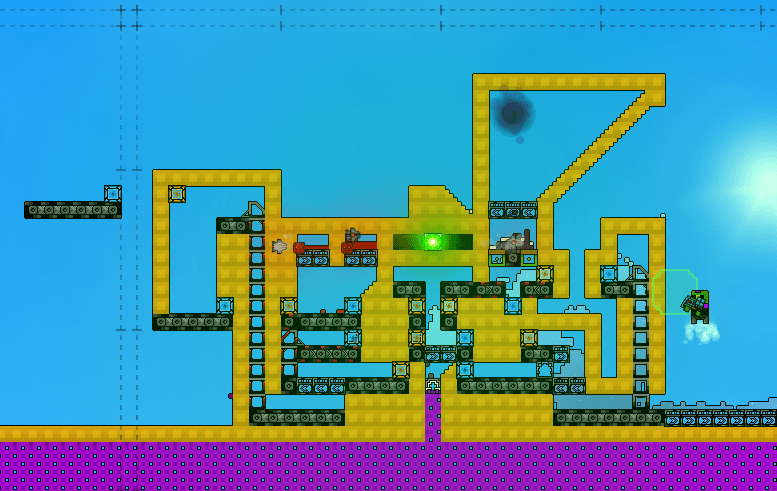 Automated Red Sand and void setup using Miner Bots; the source warns that the Red Sand side is slow.