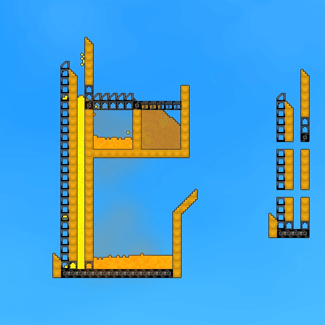 Tier 1 Lava Pump made only from stock Tier 1 building components.